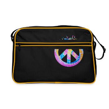 Love Peace 60s 70s Hippie Costume Love Peace - Sac Retro - noir/or - Devant