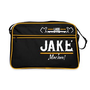 Jake Geschenkidee Geschenk Geburtstag - Retro Tasche - Schwarz/Gold - Vorne