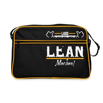 Lean Geschenkidee Geschenk Geburtstag - Retro Tasche - Schwarz/Gold - Vorne