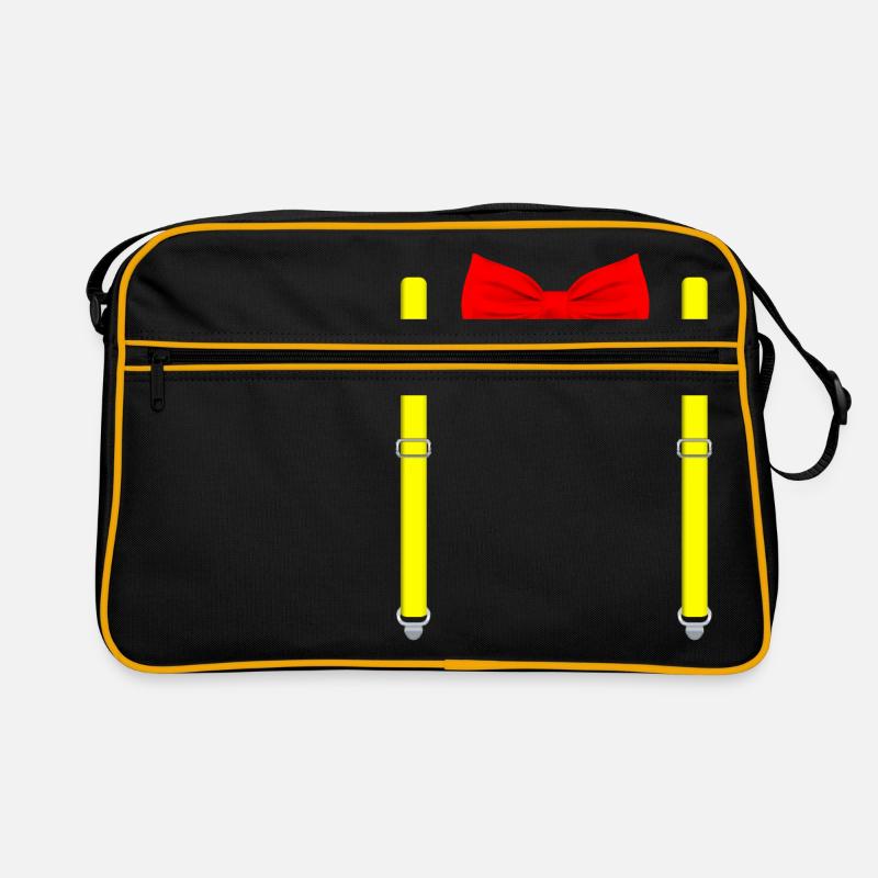 Funny Pink Bow Tie with Suspenders Perfect Retro Bag