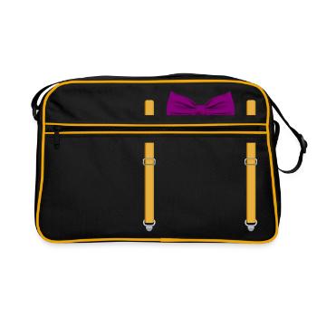 Drôle de nœud papillon violet avec bretelles orange - Sac Retro - noir/or - Devant