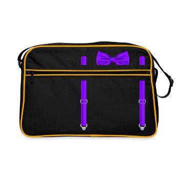 Drôle de nœud papillon violet avec bretelles parfaites - Sac Retro - noir/or - Devant