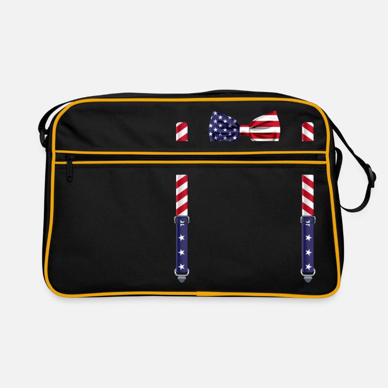 Lustige USA Flagge Fliege mit Hosenträgern Perfekt Retro Tasche