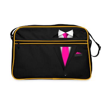 Tuxedo avec une cravate pour les mariages et spéciaux - Sac Retro - noir/or - Devant