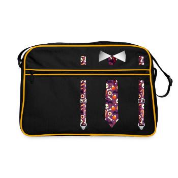 Tuxedo d’Halloween avec impression de suspension à la citrouille - Sac Retro - noir/or - Devant