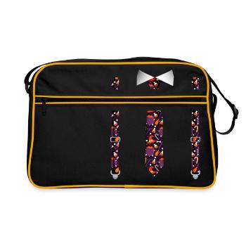 Tuxedo d’Halloween avec impression de suspension à la citrouille - Sac Retro - noir/or - Devant