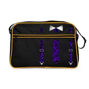 Tuxedo d’Halloween avec impression de suspension à la citrouille - Sac Retro - noir/or - Devant
