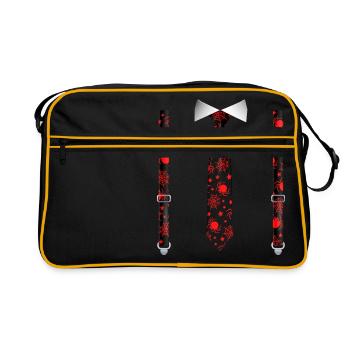 Halloween Tuxedo with Spiders Suspender Print - Retro Bag - black/gold - Front