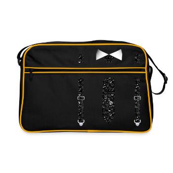 Halloween Tuxedo with Skulls and Pumkins - Retro Bag - black/gold - Front
