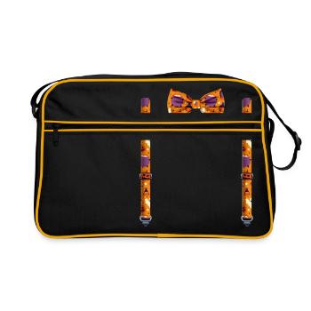 Funny Halloween Bow Tie with Suspenders Perfect - Retro Bag - black/gold - Front