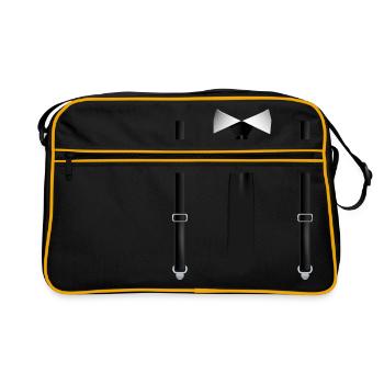 Drôle de cravate avec bretelles noires Mariage parfait - Sac Retro - noir/or - Devant