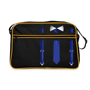 Drôle de cravate bleue avec bretelles Mariage parfait - Sac Retro - noir/or - Devant