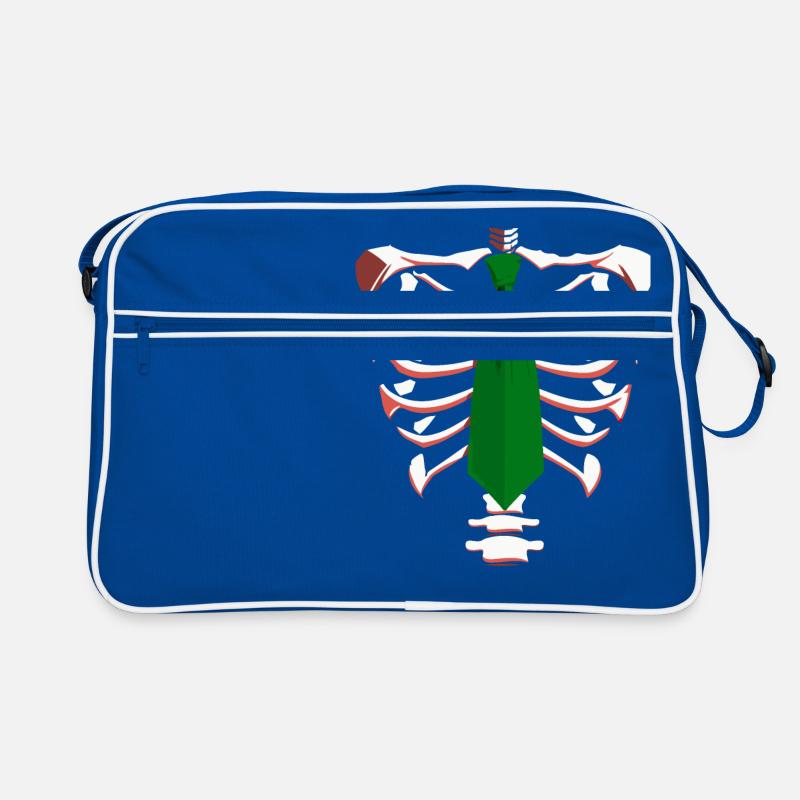 Squelette avec une cravate verte drôle Halloween Design Sac Retro