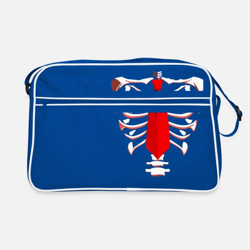Skeleton with a Red Tie Funny Halloween Design Retro Bag