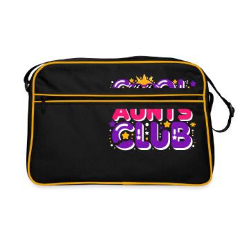 Cool Aunts Club Design Perfektes Geschenk für Ihre - Retro Tasche - Schwarz/Gold - Vorne