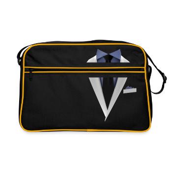 Smoking mit Krawatte für Hochzeiten und Besonderes - Retro Tasche - Schwarz/Gold - Vorne