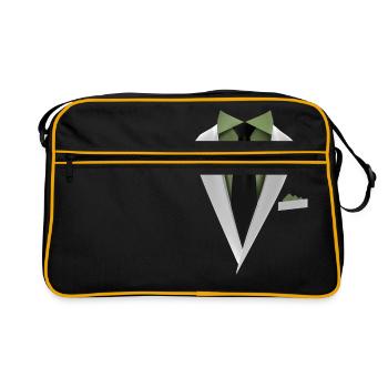 Smoking mit Krawatte für Hochzeiten und Besonderes - Retro Tasche - Schwarz/Gold - Vorne