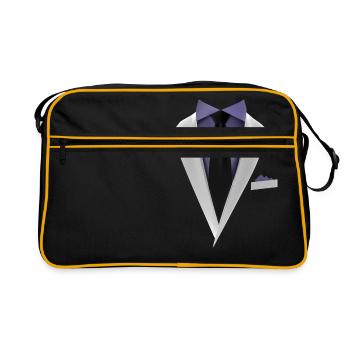 Smoking mit Krawatte für Hochzeiten und Besonderes - Retro Tasche - Schwarz/Gold - Vorne