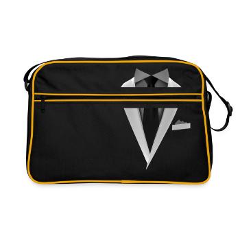 Smoking mit Krawatte für Hochzeiten und Besonderes - Retro Tasche - Schwarz/Gold - Vorne