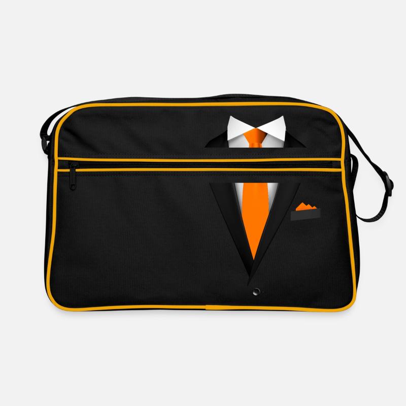 Tuxedo with a Orange Tie For Weddings And Special Retro Bag