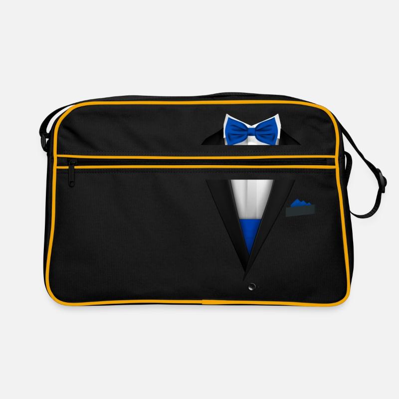 Conception de smoking avec noeud papillon royal bleu pour les mariages - Sac Retro - noir/or