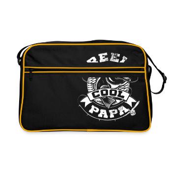 Reel Cool Papa Lustiges Angelgeschenk für Opas - Retro Tasche - Schwarz/Gold - Vorne