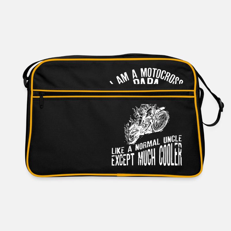 Ich bin ein Motocross Papa Design Vintage Biker Geschenk - Retro Tasche - Schwarz/Gold