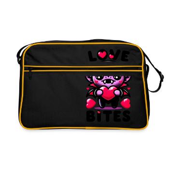 Bouchées d’amour : Adorable coeur de vampire et fantaisiste - Sac Retro - noir/or - Devant