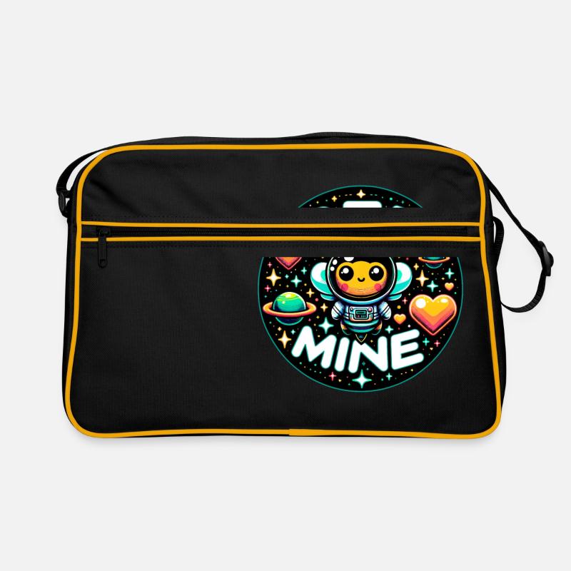 Bee Mine: Astronaut Bee Planets & Hearts Verspielt Retro Tasche