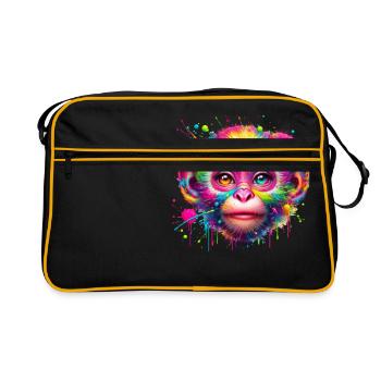 Colorful Monkey – Colorful Pop Art Explosion - Retro Bag - black/gold - Front