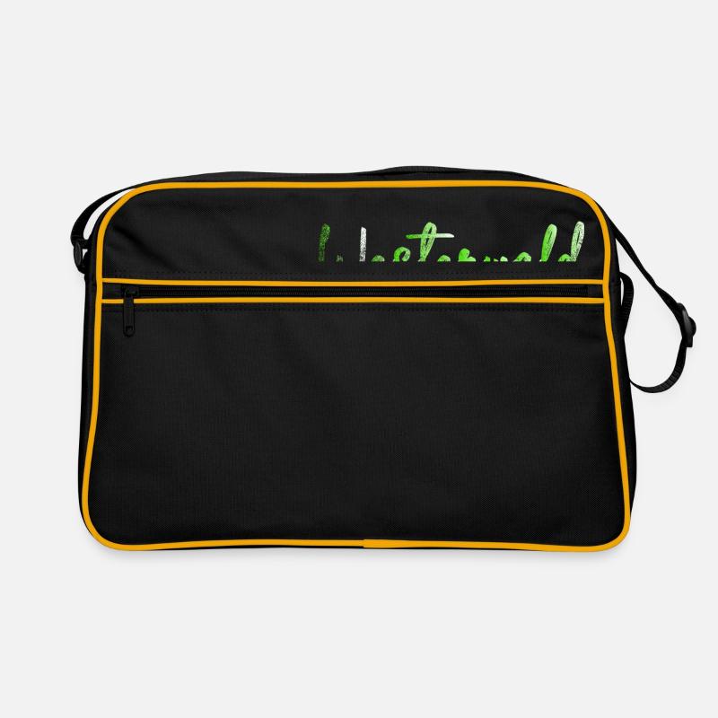 Westerwald Pfalz Geschenkidee Geburtstag Wandern - Retro Tasche - Schwarz/Gold