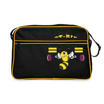 Une illustration mignonne et unique d’une abeille - Sac Retro - noir/or - Devant