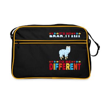 AutismusBewusstseinsTStück "Es ist kein Problama, - Retro Tasche - Schwarz/Gold - Vorne