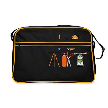 Peinture Tee For Painters Artiste Outils Tshirt - Sac Retro - noir/or - Devant