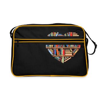 Hearty Library Books For Amazing People "Reading - Retro Bag - black/gold - Front