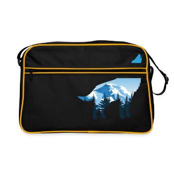 Teeshirt de loup génial pour fan de loupgarou " - Sac Retro - noir/or - Devant