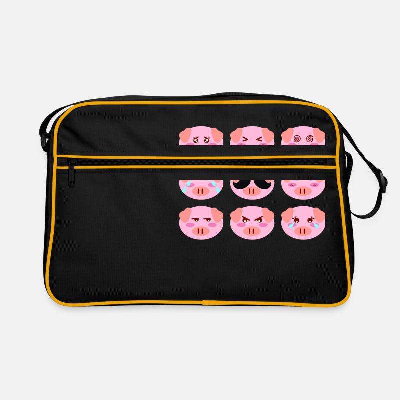 Cool Cochon Rose Humeur Différente Visages De Sac Retro