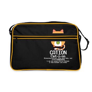 pétrir, pétrir, chatons, farine, cuisson, pâte, - Sac Retro - noir/or - Devant