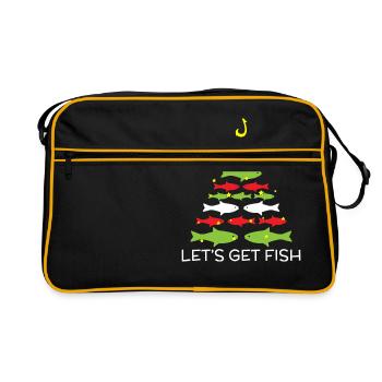 Obtenons Poisson Design De Noël Pour Le 25 - Sac Retro - noir/or - Devant