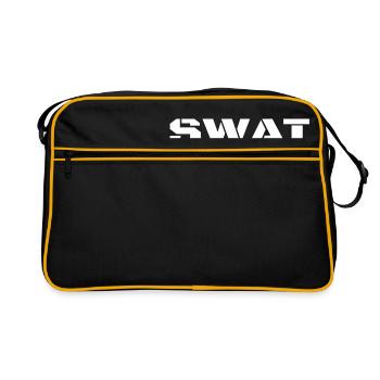 SWAT Special Weapons And Tactics Stencil Text - Retro Bag - black/gold - Front
