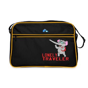 Solo? Allein? Reisender Ein schönes reisendes - Retro Tasche - Schwarz/Gold - Vorne