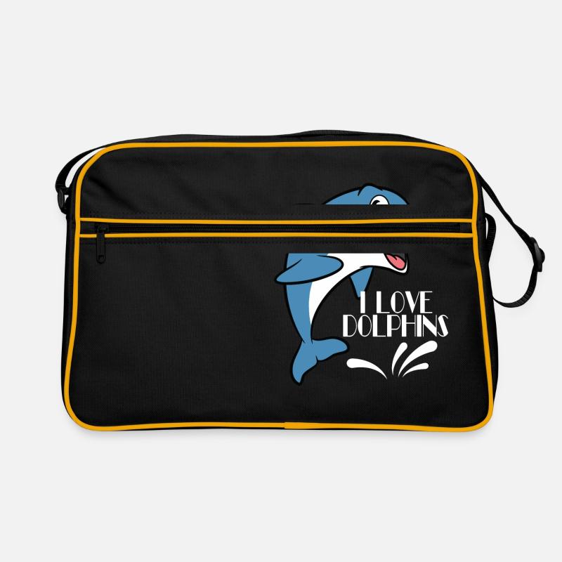 J'aime les dauphins, j'aime les dauphins Tshirt Sac Retro