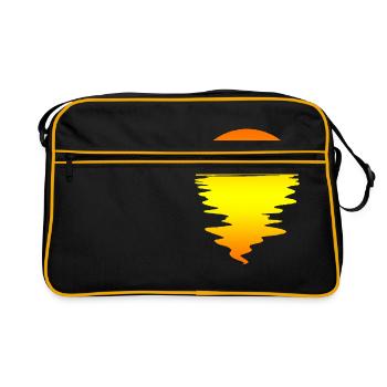 Coucher de soleil sur la mer - Sac Retro - noir/or - Devant