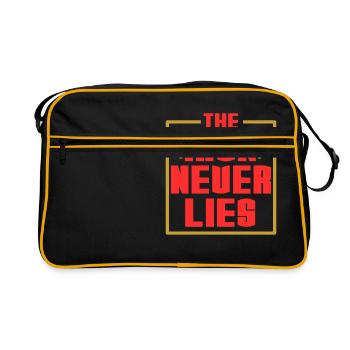 A Nice Simple Lies Tee For Liars Saying "The Iron - Retro Bag - black/gold - Front