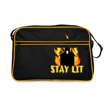A Unique Lit Tee For Amazing People "Stay Lit" - Retro Bag - black/gold - Front