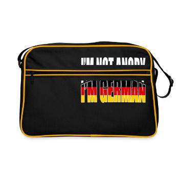 A German Tee For Germans Saying"I'm Not Angry I'm - Retro Bag - black/gold - Front