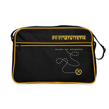 "Geocaching Is What Happen When Nerds Go Outdoors - Retro Bag - black/gold - Front