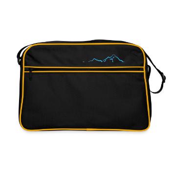 Mountains light blue - Retro Bag - black/gold - Front