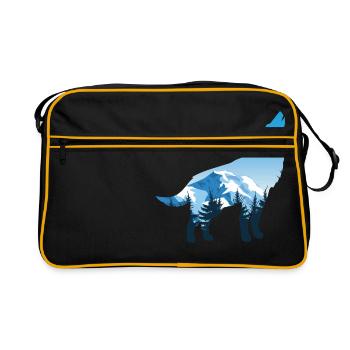 Teeshirt de loup génial pour fan de loupgarou " - Sac Retro - noir/or - Devant