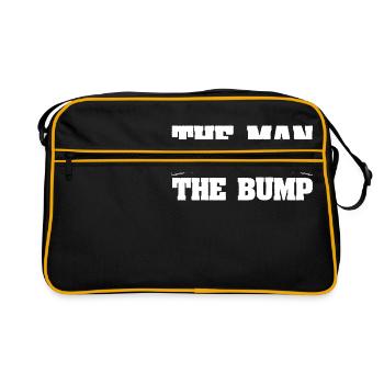 Der Mann hinter dem Stoß Neues VatiGeschenk - - Retro Tasche - Schwarz/Gold - Vorne